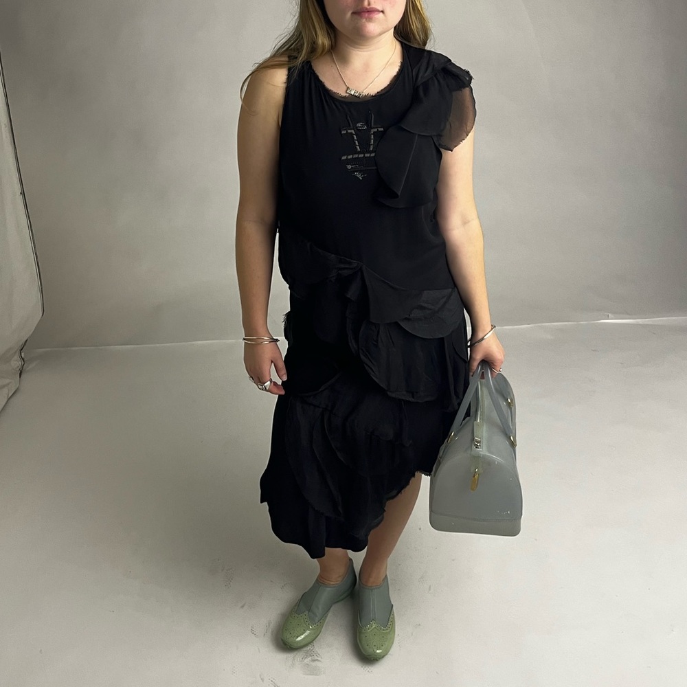 Marithe Francois Girbaud black ruffle dress